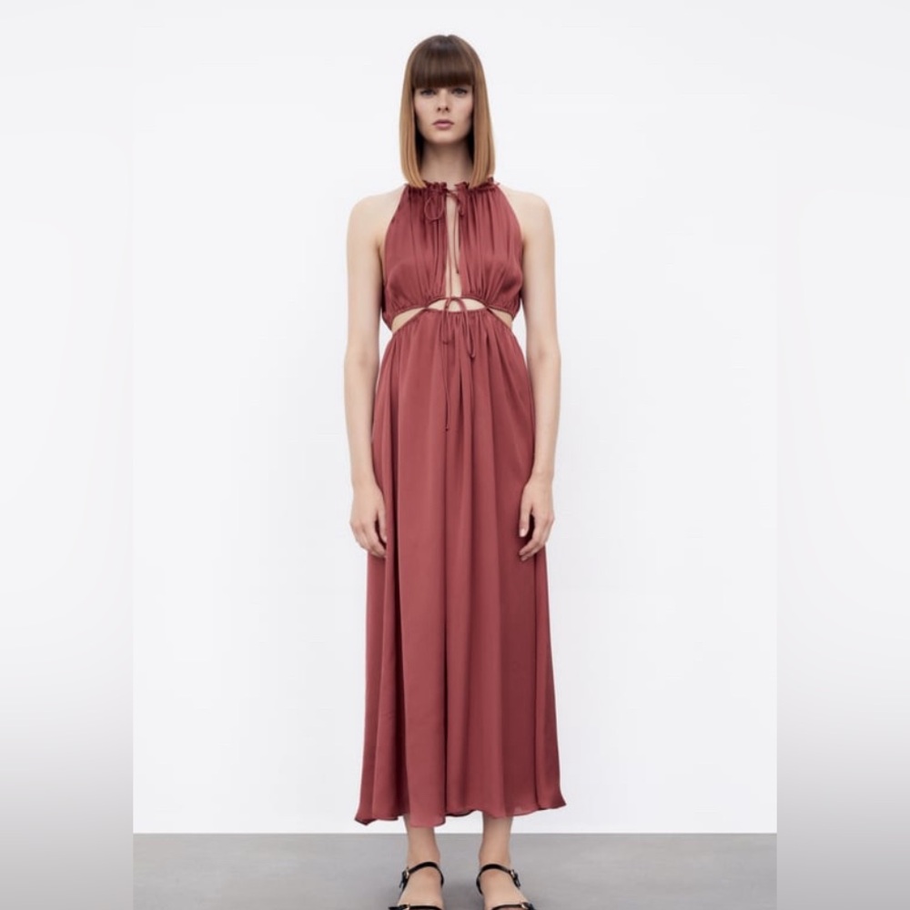 Zara satin midi dress